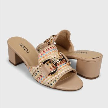 Vaneli Oksana Heel, Natural Multi (FINAL SALE)