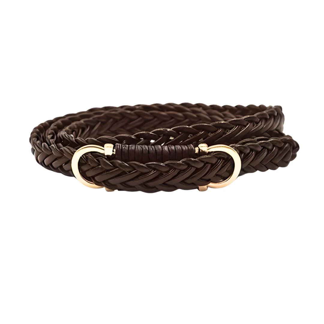 Woven Dollor Belt, Dark Brown