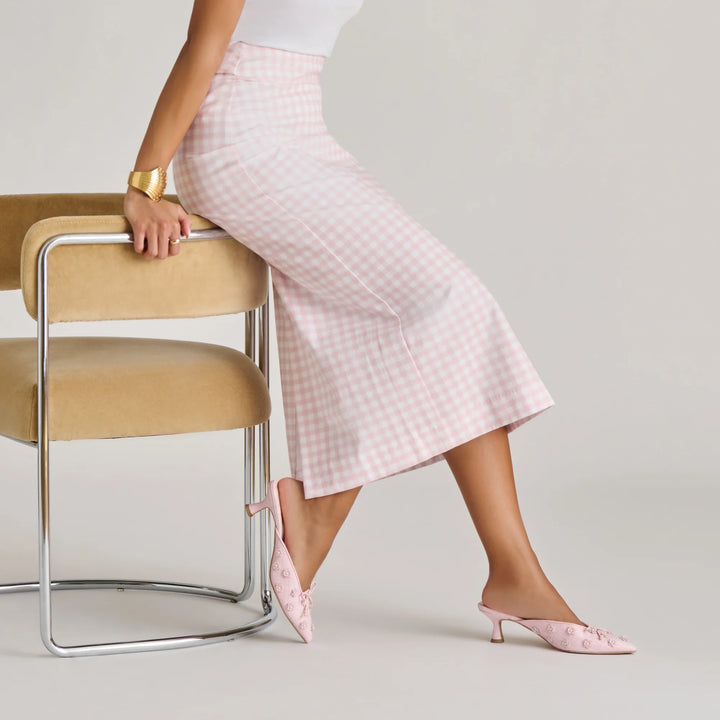 Dolce Vita Camilo X Byrdie Golf Heels, Pink Raffia (FINAL SALE)