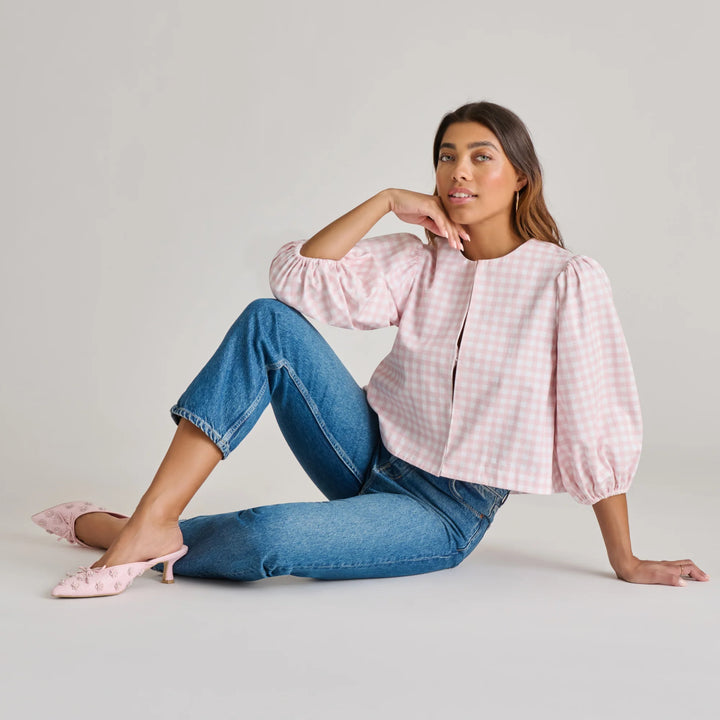 Dolce Vita Camilo X Byrdie Golf Heels, Pink Raffia (FINAL SALE)