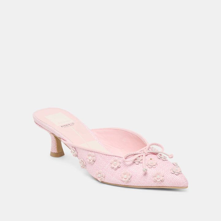 Dolce Vita Camilo X Byrdie Golf Heels, Pink Raffia (FINAL SALE)