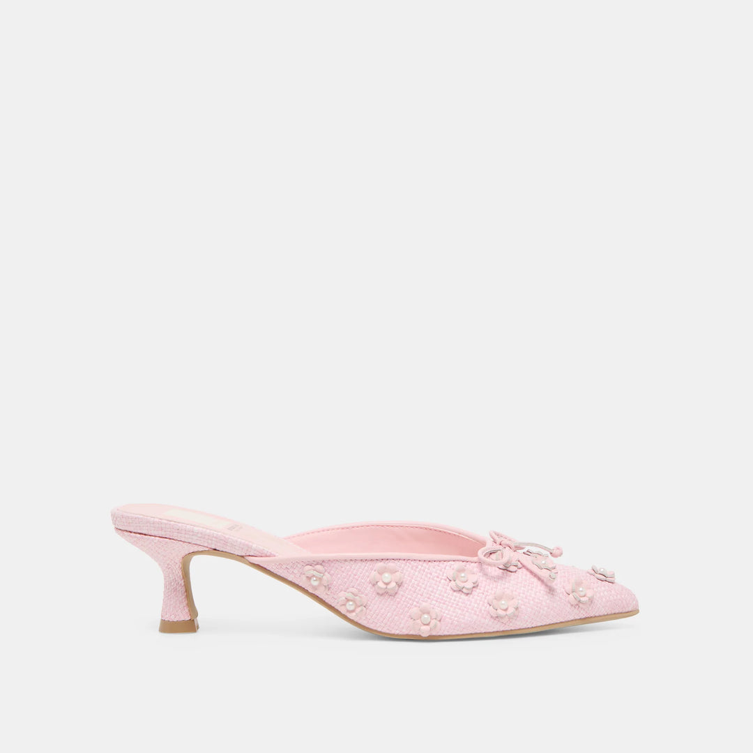 Dolce Vita Camilo X Byrdie Golf Heels, Pink Raffia (FINAL SALE)