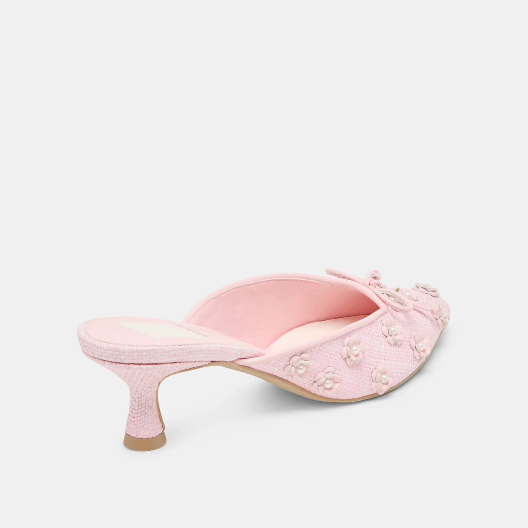 Dolce Vita Camilo X Byrdie Golf Heels, Pink Raffia (FINAL SALE)