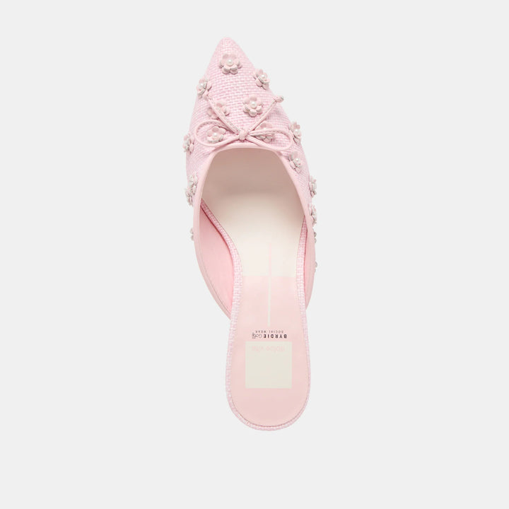 Dolce Vita Camilo X Byrdie Golf Heels, Pink Raffia (FINAL SALE)