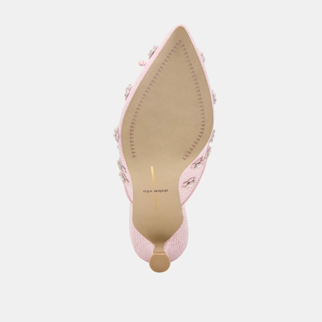 Dolce Vita Camilo X Byrdie Golf Heels, Pink Raffia (FINAL SALE)