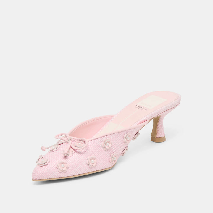 Dolce Vita Camilo X Byrdie Golf Heels, Pink Raffia (FINAL SALE)