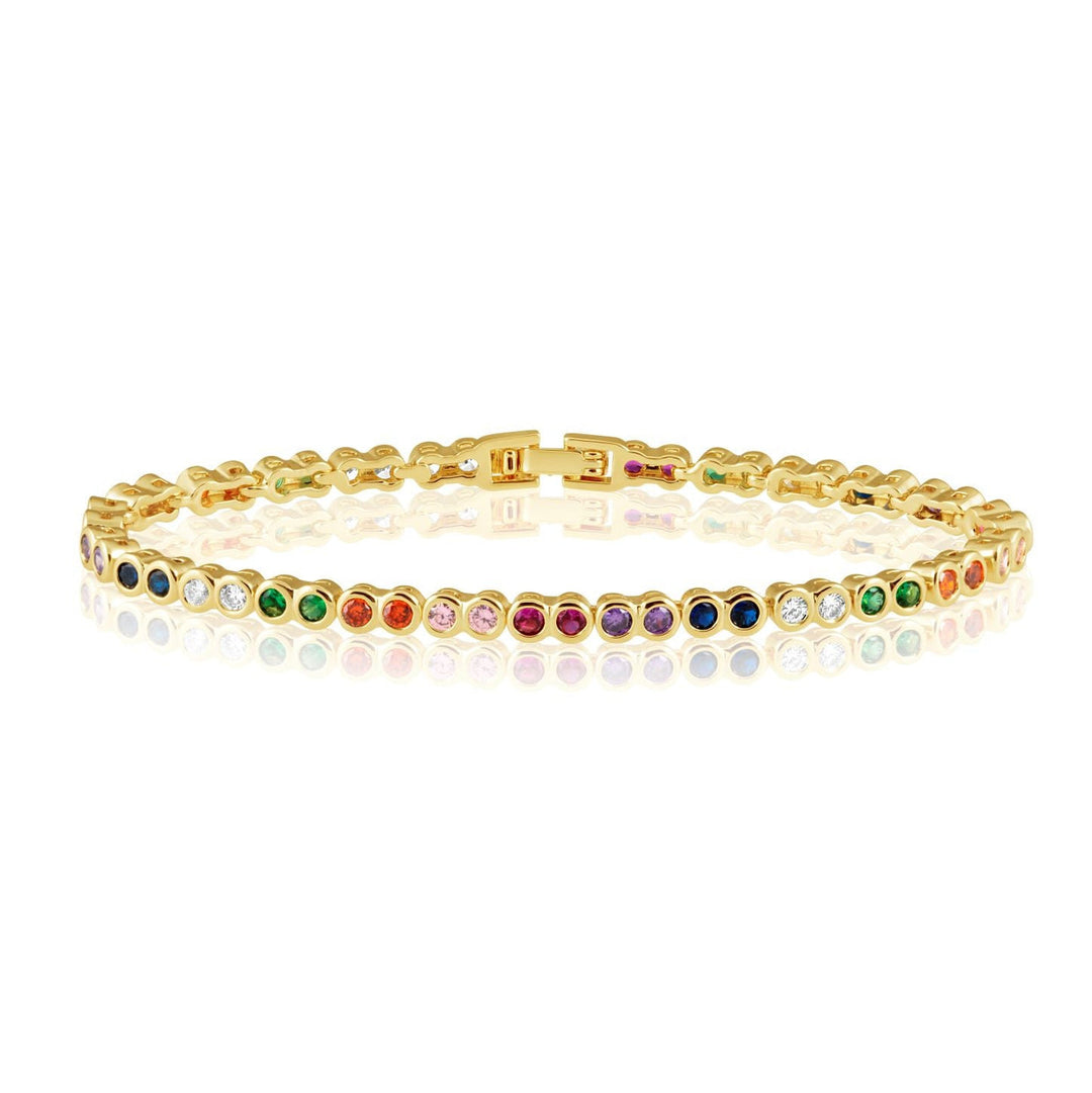 Sahira Rainbow Bezel Tennis Bracelet