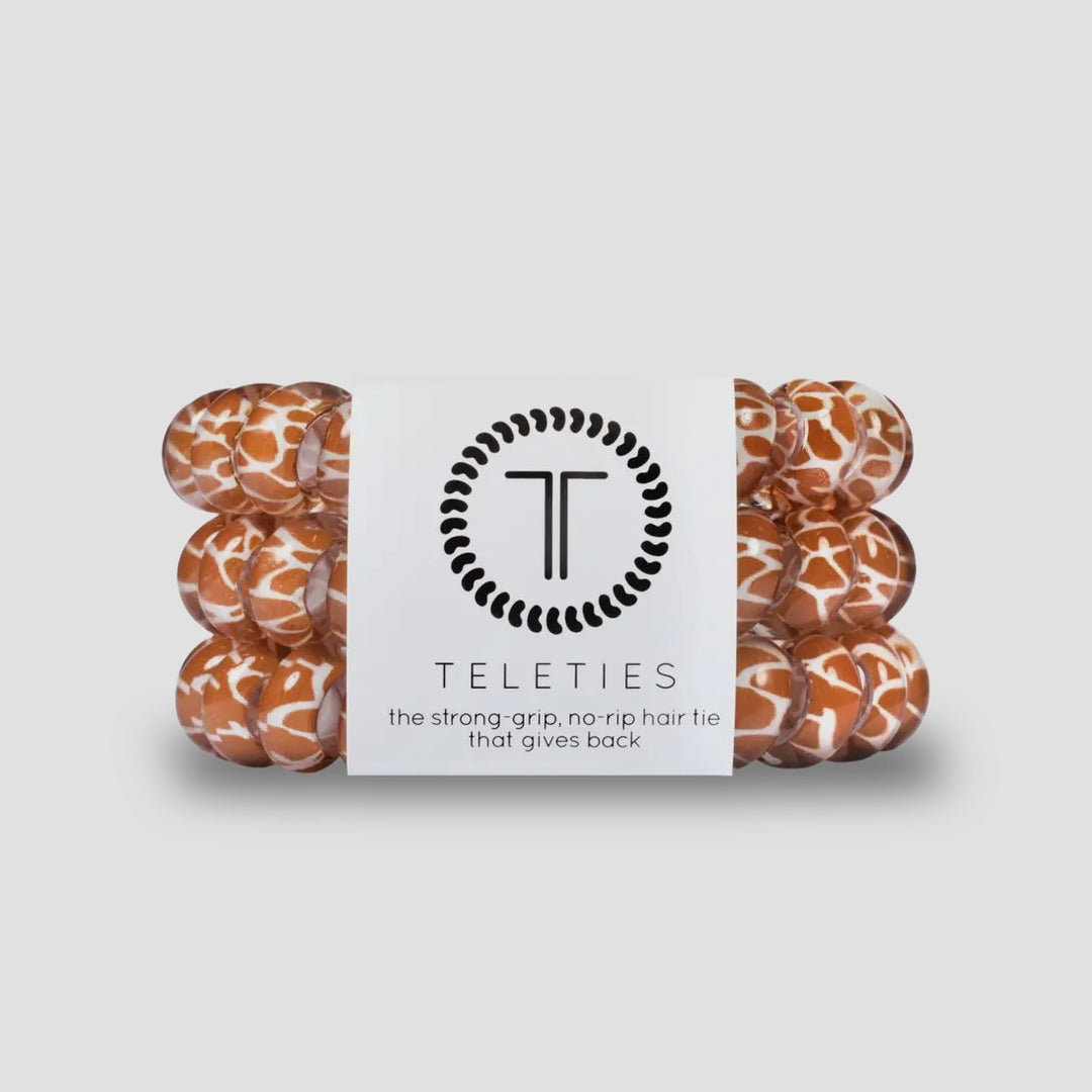 Teleties Spiral Hair Ties, Giraffe, LARGE
