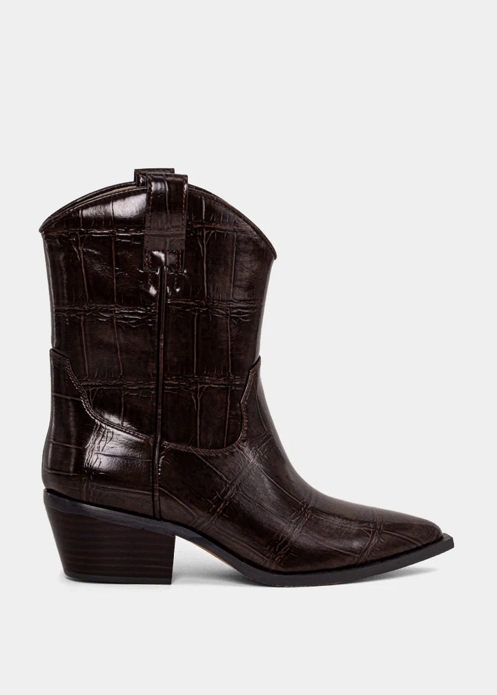SHUSHOP ZouZou Brown Croco Boot