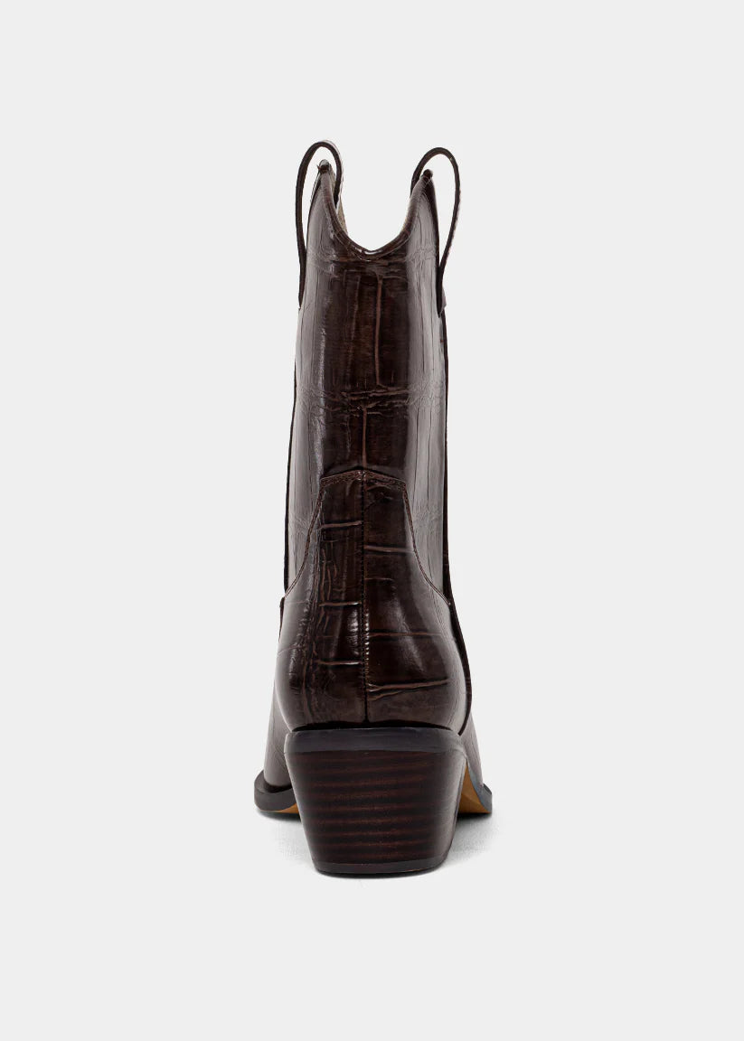 SHUSHOP ZouZou Brown Croco Boot