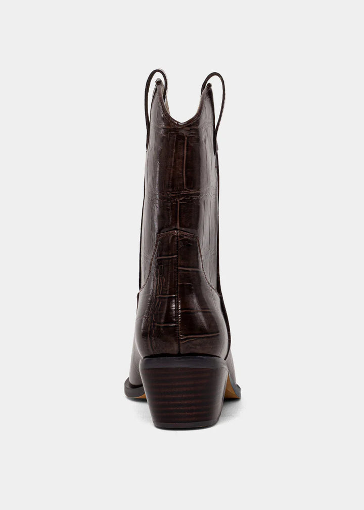 SHUSHOP ZouZou Brown Croco Boot
