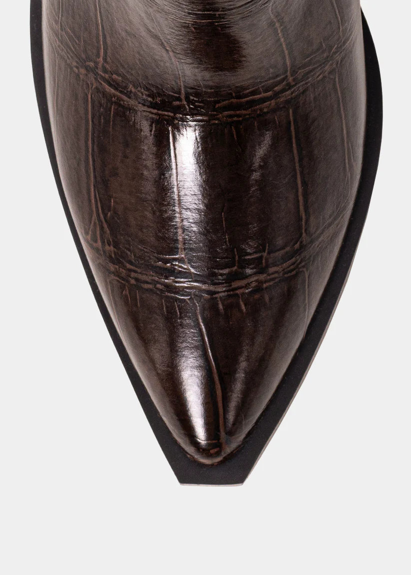 SHUSHOP ZouZou Brown Croco Boot