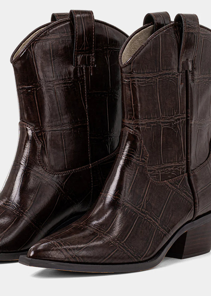 SHUSHOP ZouZou Brown Croco Boot