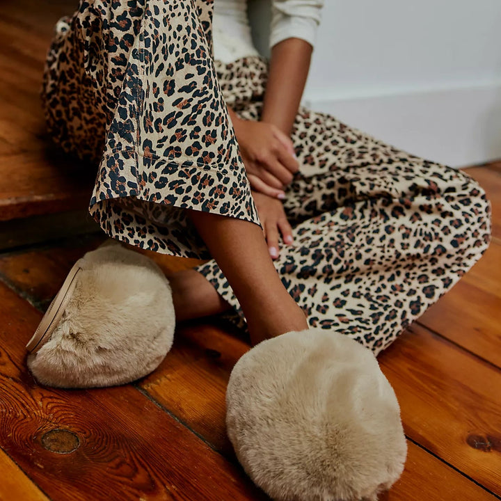 Free People Snowball Slippers in Taupe