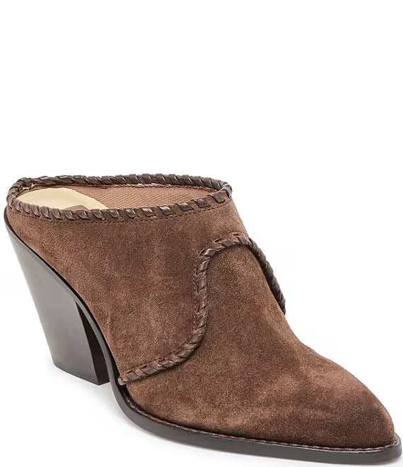 Dolce Vita Jolyn DK Brown Suede Western Mules