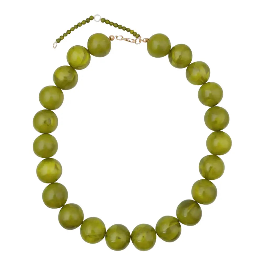 Kameron Chunky Beaded Necklace in Chartreuse