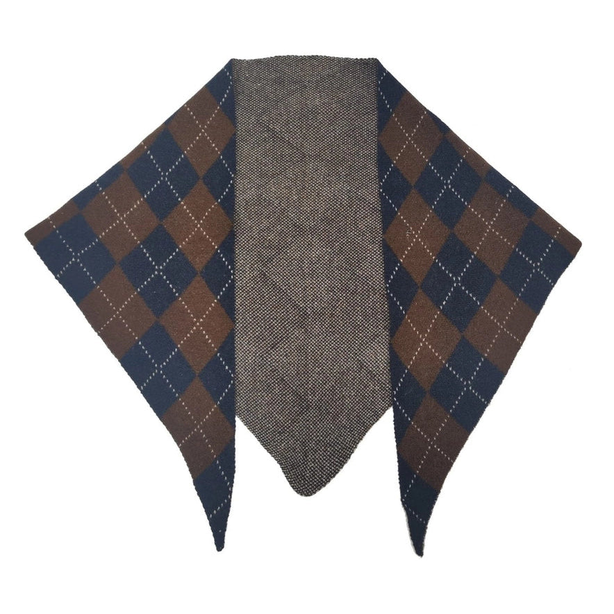 Audrey Argyle Triangle Knit Scarf