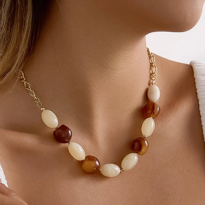 Palm Beaded Chain Necklace