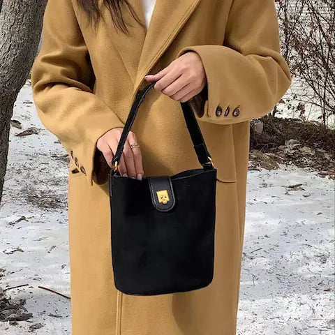 Suede Top Handle Bags