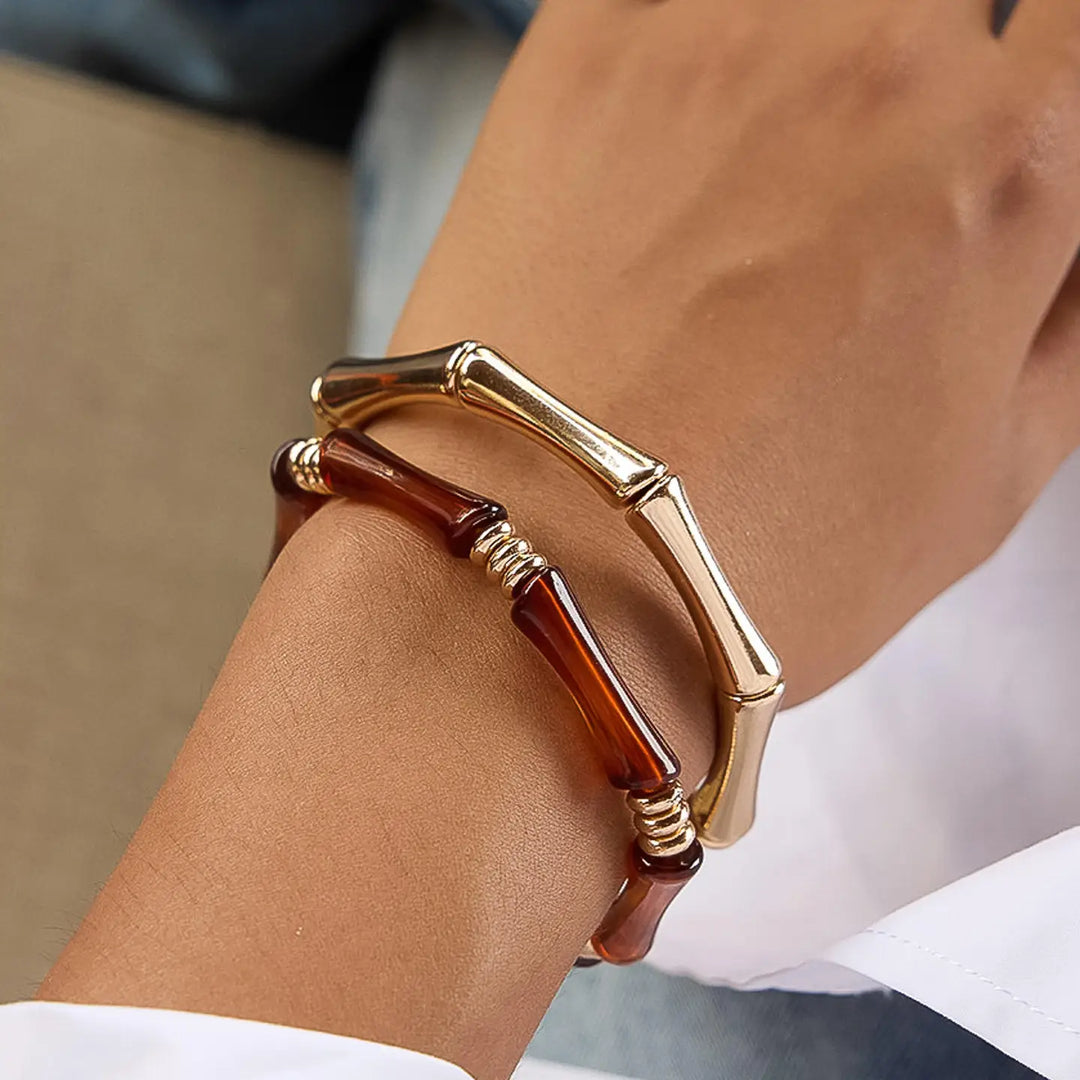 Alun Bamboo Resin Bangle Set
