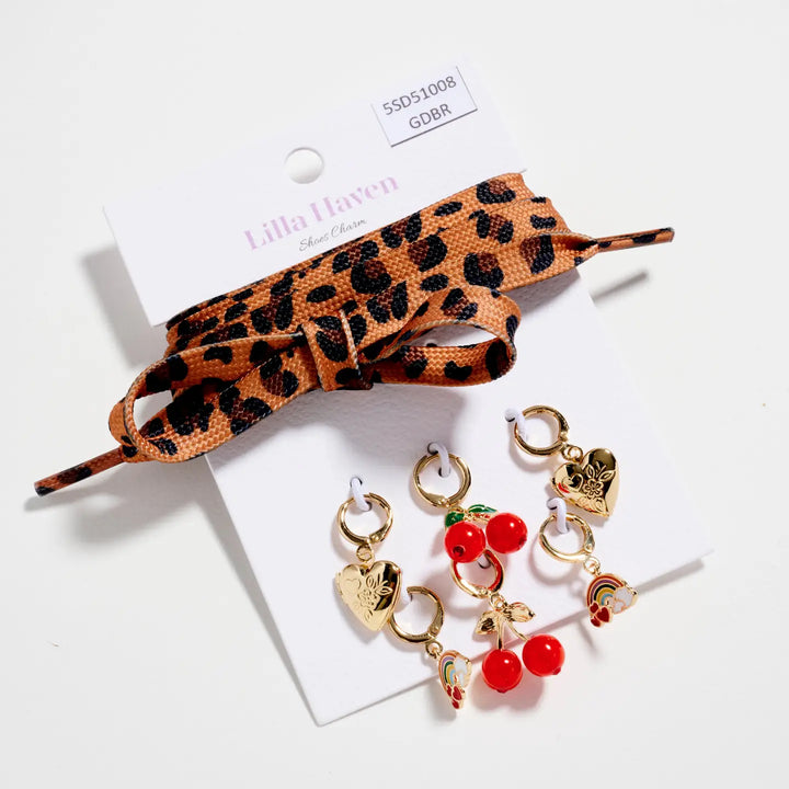 Leopard Shoelace Charm Set