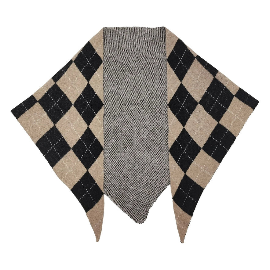 Audrey Argyle Triangle Knit Scarf