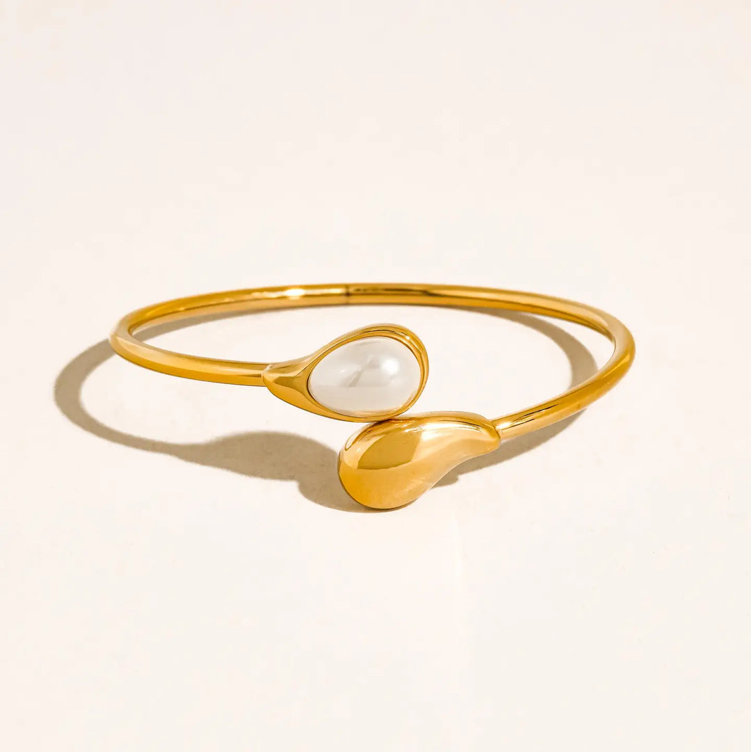 Harbor Open Cuff Stone Bracelets