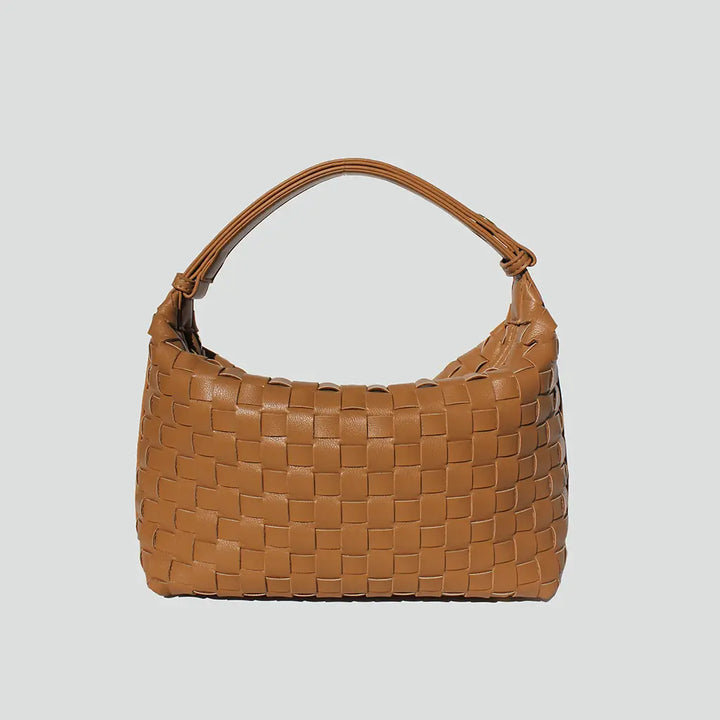 Serenity Woven Shoulder Bag in Tan