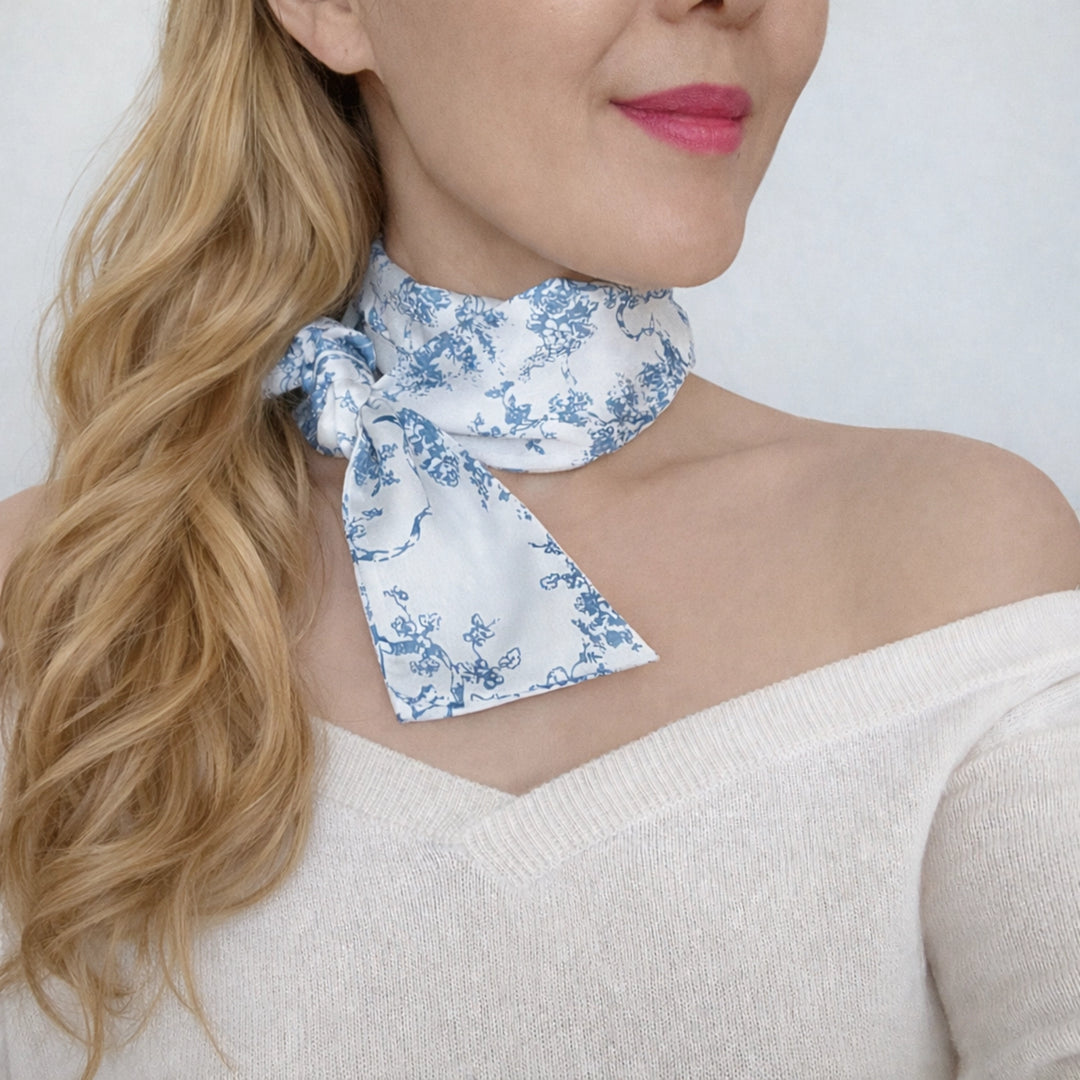 French Toile Twilly Scarf