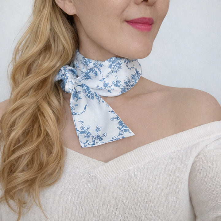 French Toile Twilly Scarf
