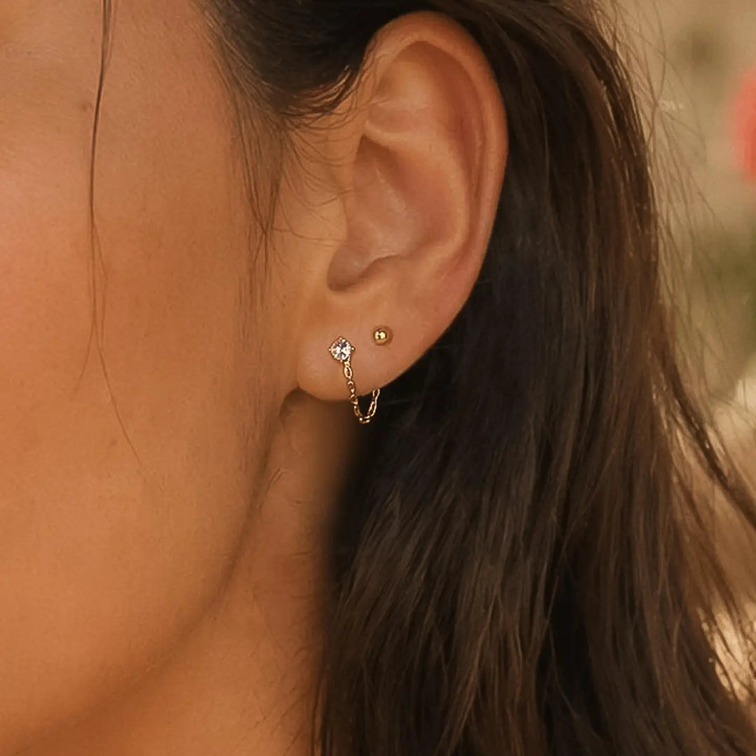 Nola Cz Chain Drop Earring Set