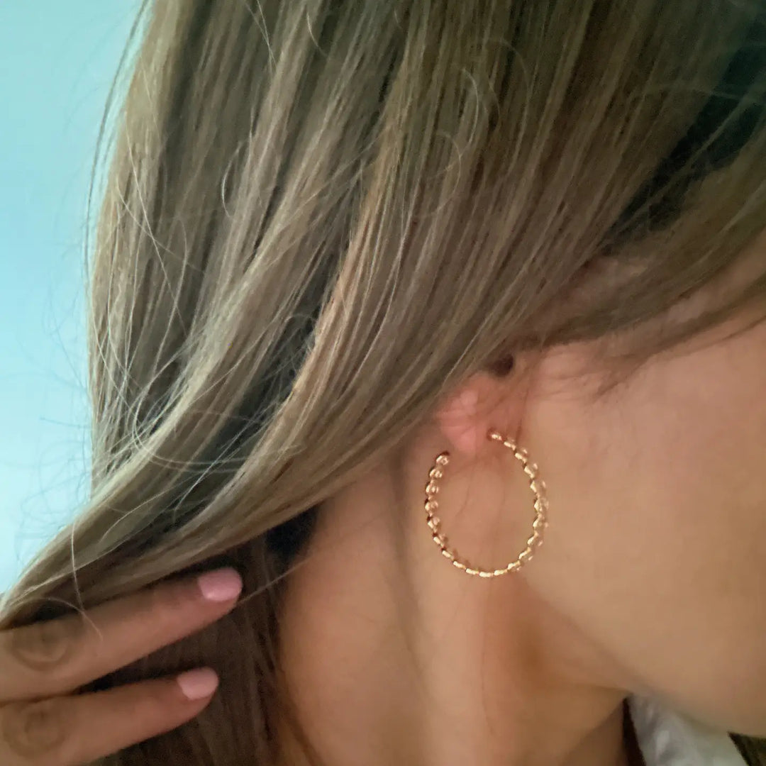 Floating Bezel Crystal Hoop 1.2"