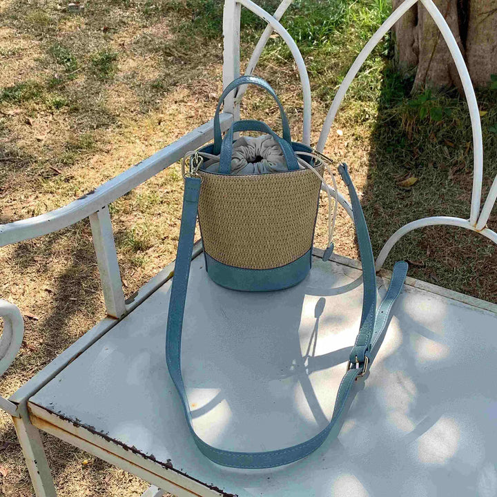 Cara Straw Bucket Crossbody