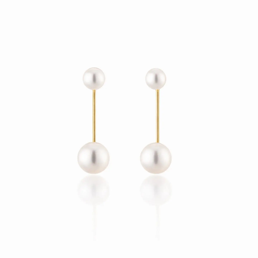 Dual Pearl Drop Earrings