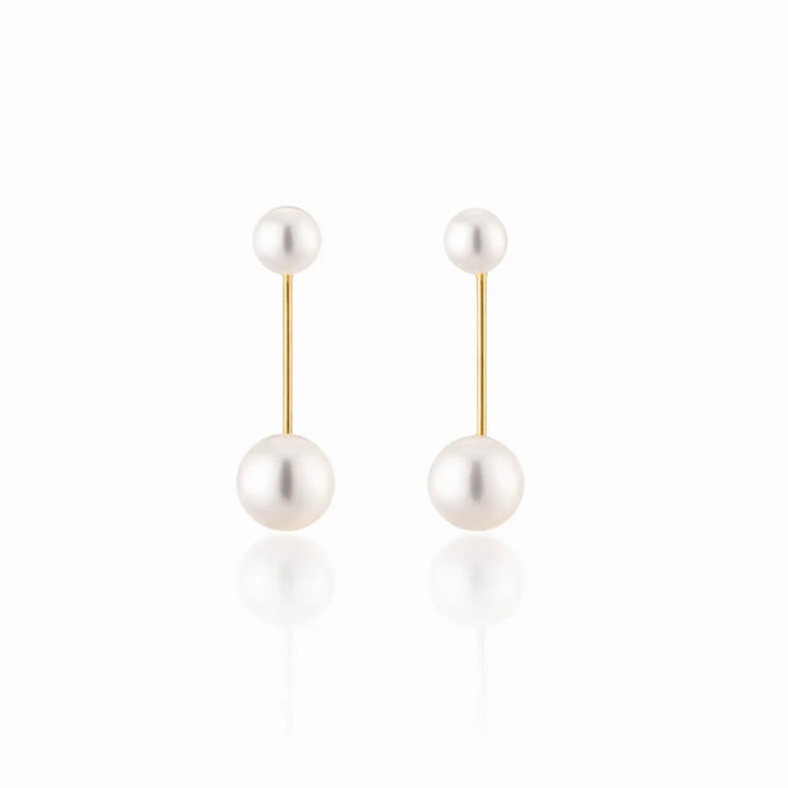 Dual Pearl Drop Earrings