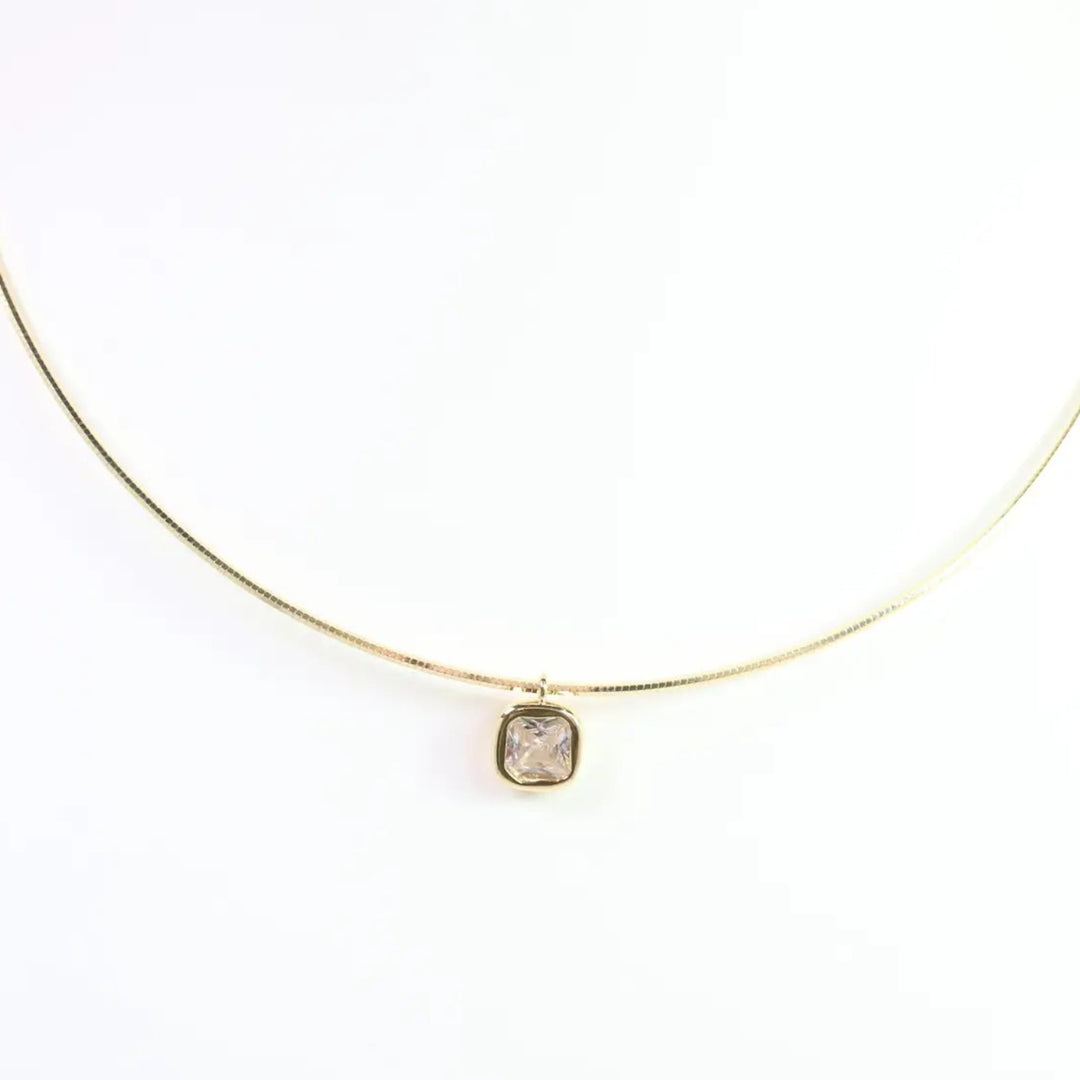 Farah Square Cz Chain Necklace