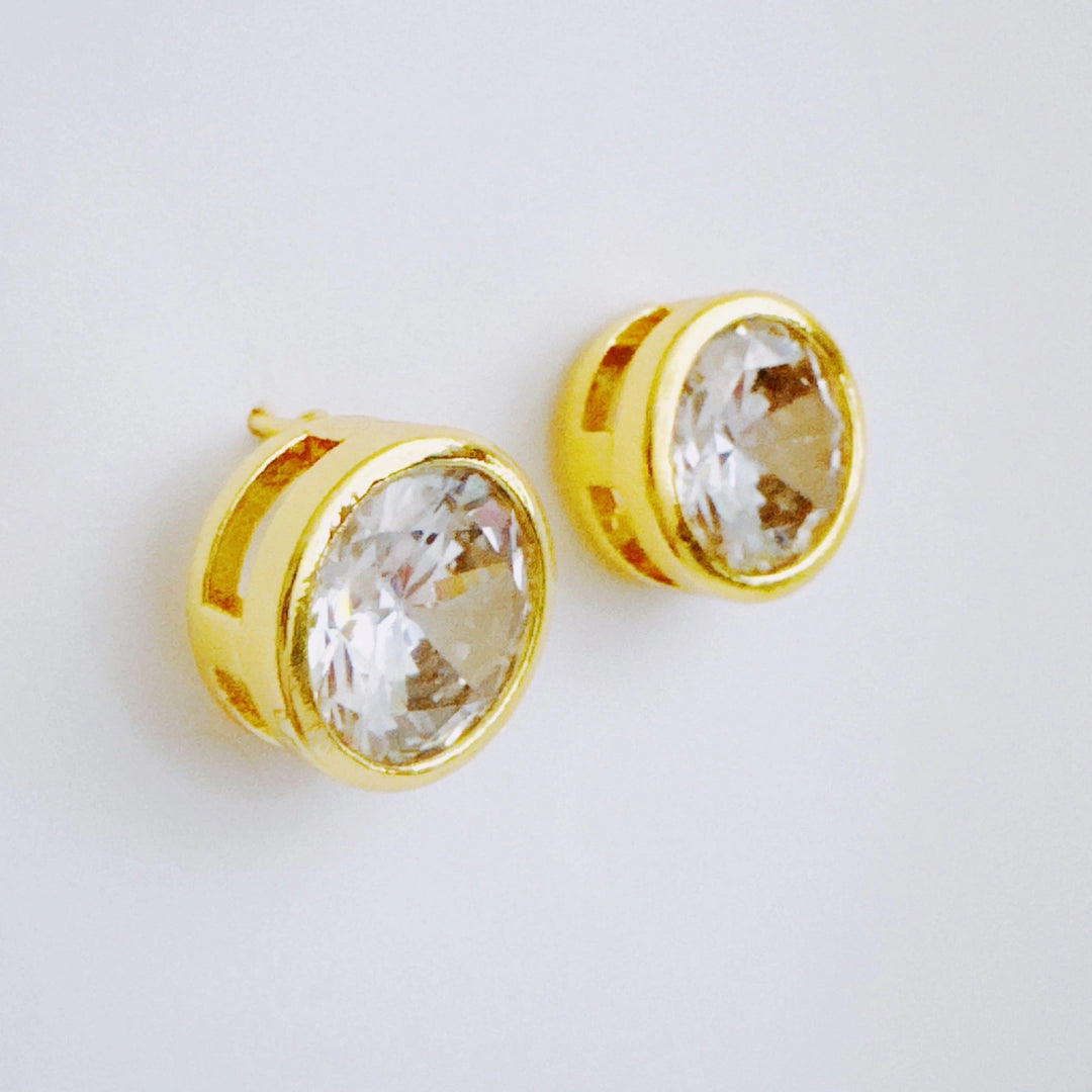 Betty Bezel Stud Earrings