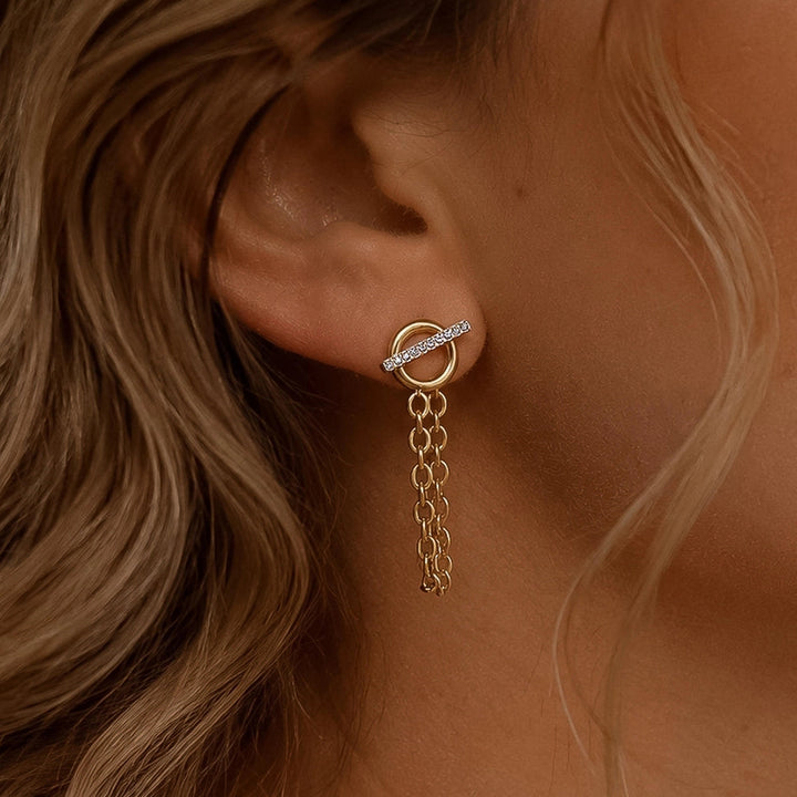 Lisle Cz Chain Drop Earrings
