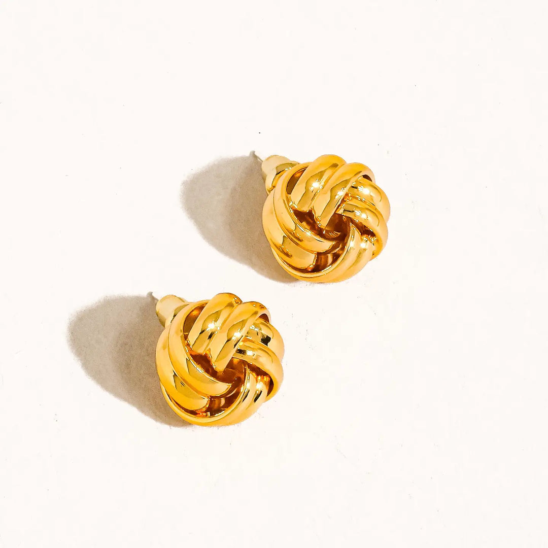 Alix Basket Weaved Classic Studs