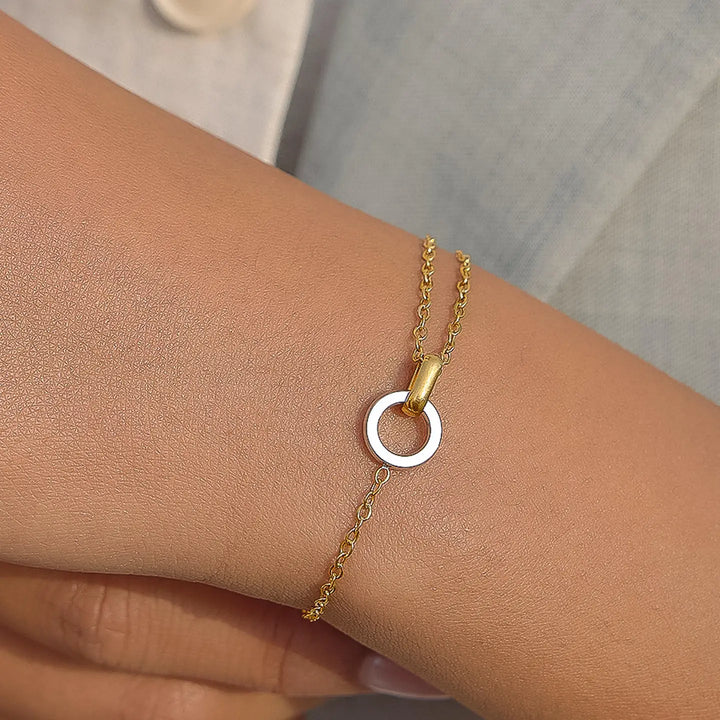 Lenora Two Tone Circle Bracelet