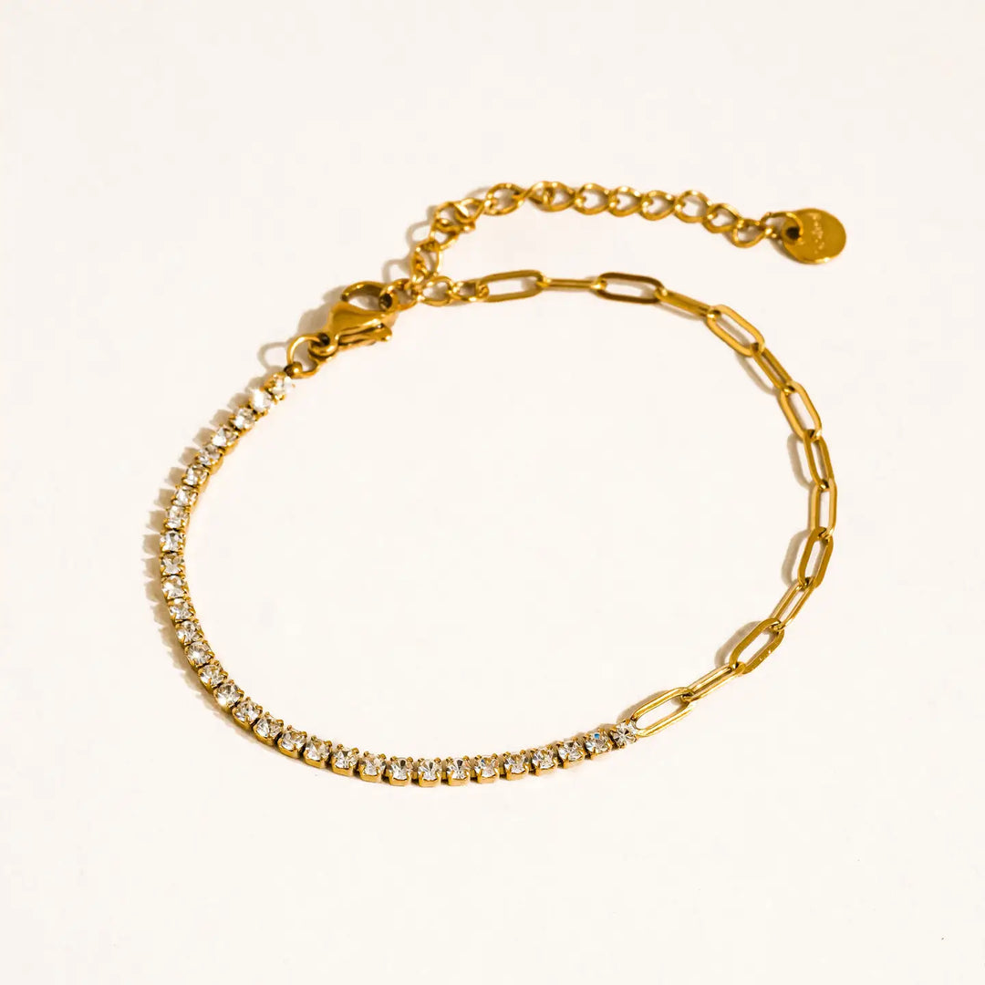 Wildora Cz Tennis Chain Link Bracelet