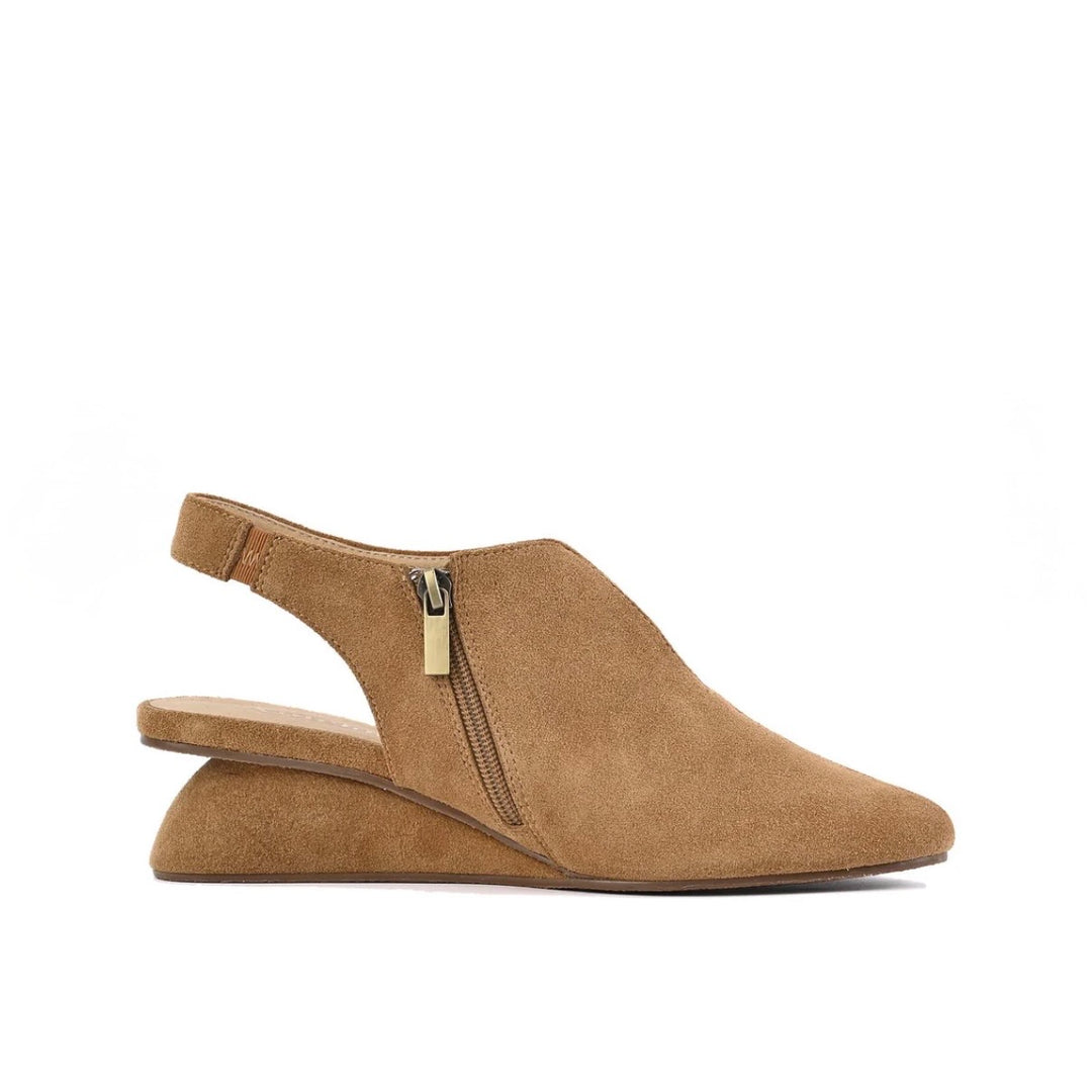 Antelope Drea Slingback Wedge in Taupe Suede