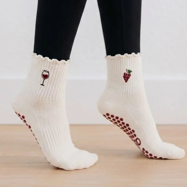Cabernet Grip Socks