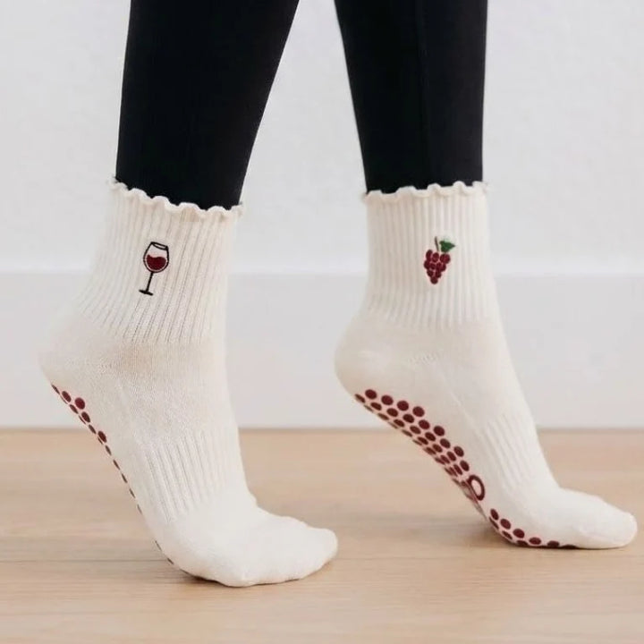 Cabernet Grip Socks