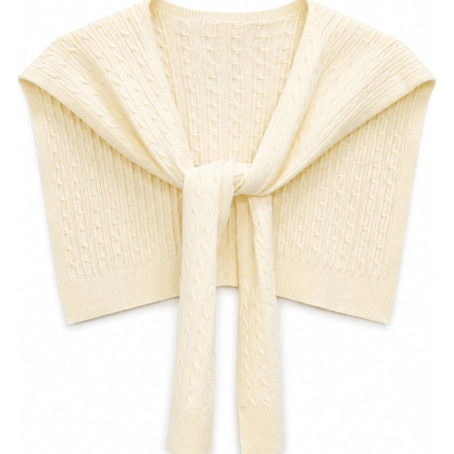 Nora Cable Knit Shoulder Wrap