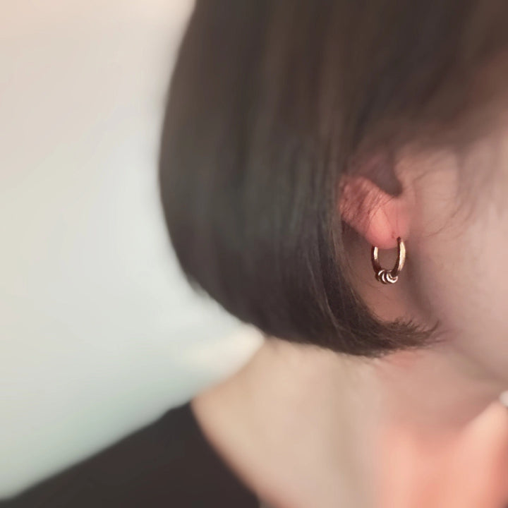 Two Toned Huggie Hoop Earrings