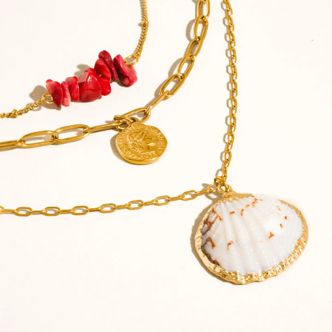 Shellee Bobho Shell Layered Necklace