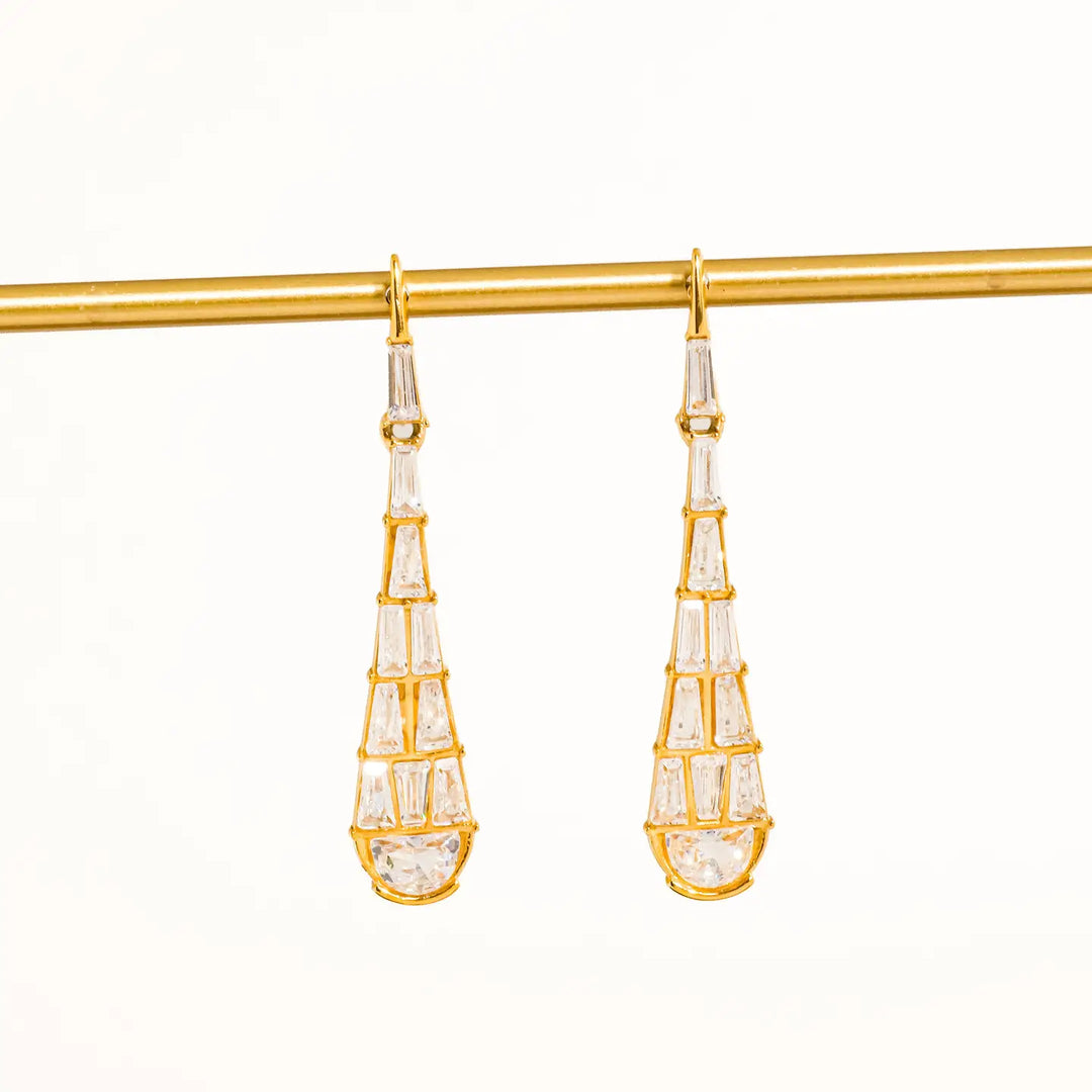 Ronze Cz Serpent Earrings