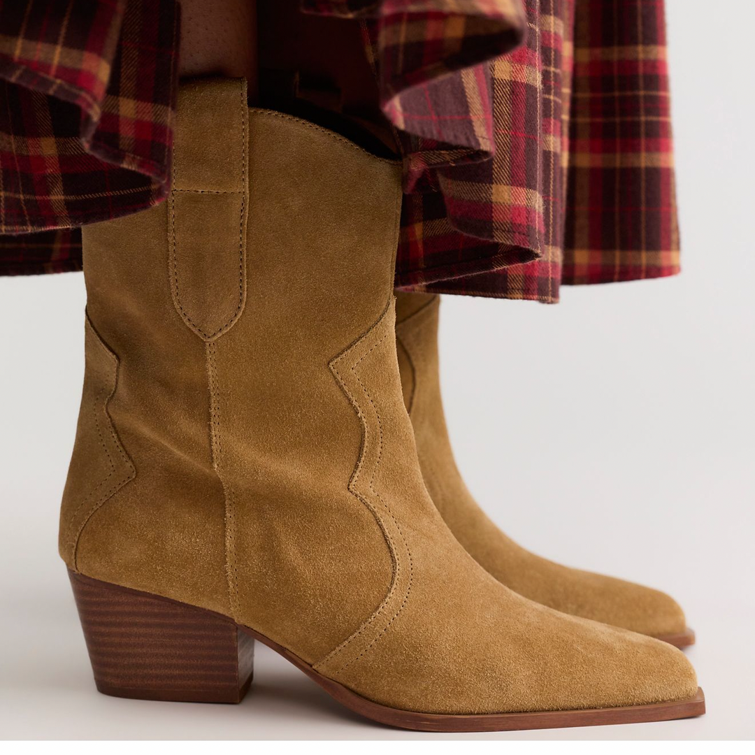 Free People Cat Nap Cowboy Boot Camel Suede