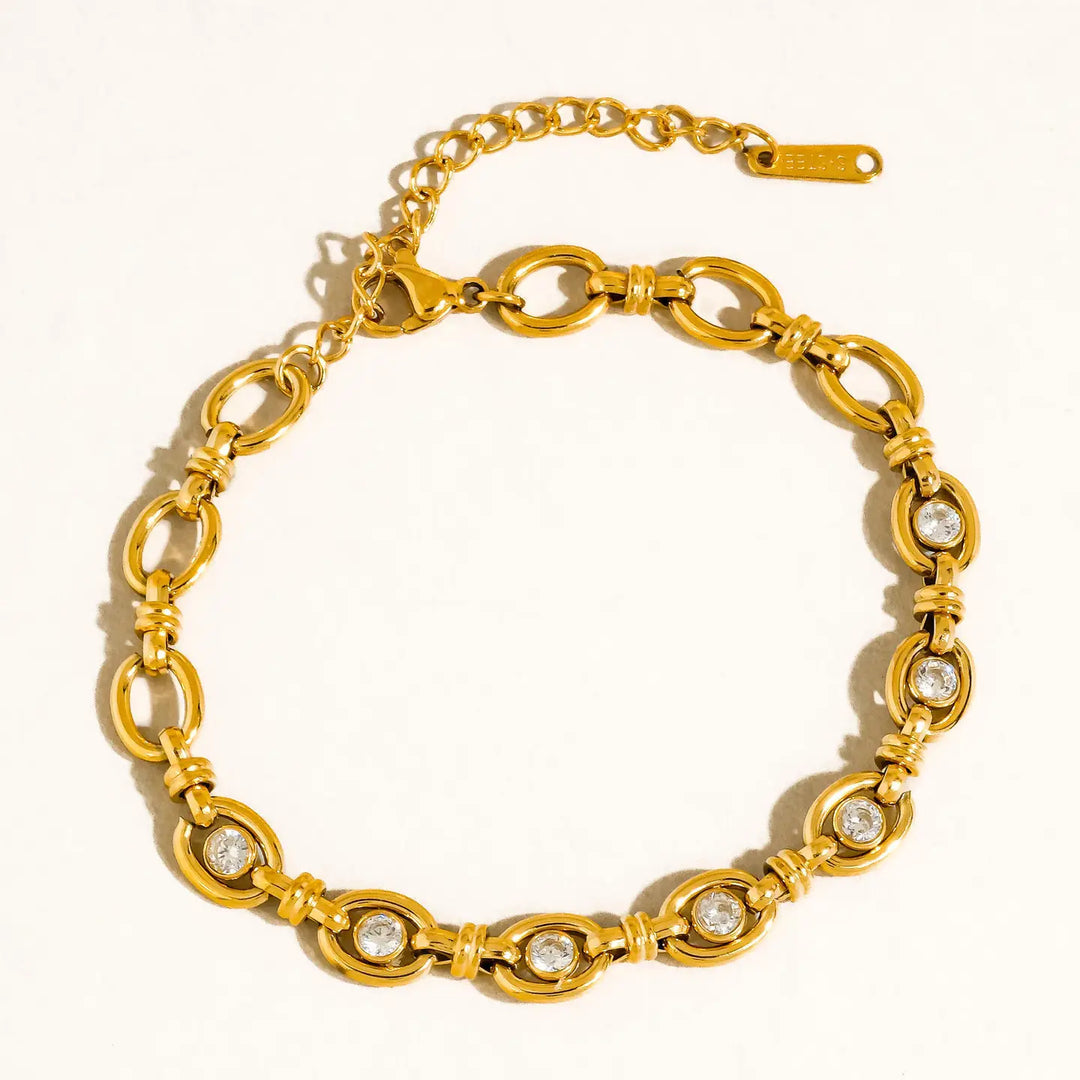 Xenon Cz Circle Link Bracelet